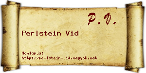 Perlstein Vid névjegykártya
