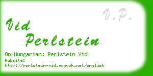 vid perlstein business card